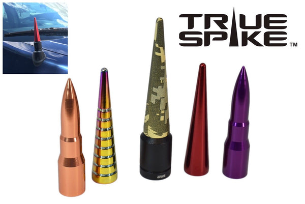 2 PIECE BULLET & SPIKE ALUMINUM SHORT ANTENNA KIT MANY COLORS TO CHOOSE FROM