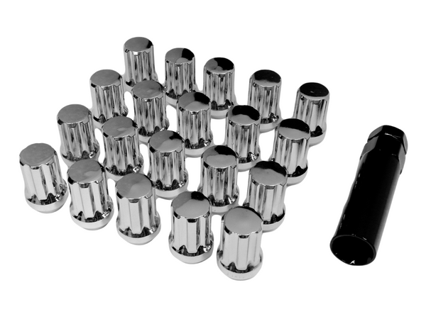 STREET/STRIP CLOSED END SPLINE FORGED STEEL LUG NUTS FOR VMS RACING WHEELS 60 DEGREE BULGE ACORN SET OF 20