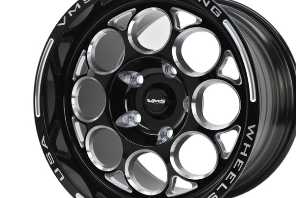 STREET OR DRAG RACE 5 LUG MODULO WHEEL 15x10 5X115 30 OFFSET (6.7" BACKSPACING) 09-22 DODGE CHALLENGER/CHARGER WITH REAR BRAKE CONVERSION TO USE 15" WHEELS// PART # VWMO015