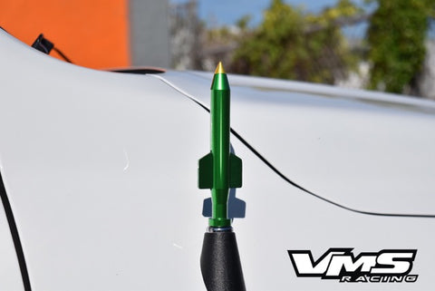 1 PIECE MOAB MOTHER OF ALL BOMBS BULLET STYLE ALUMINUM SHORT ANTENNA KIT WHITE, BLACK, GREEN, GUN METAL OR RED FINISH 5.5