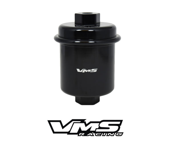 FUEL FILTER HIGH FLOW CNC MACHINED BILLET ALUMINUM STAINLESS STEEL 100 MICRON WASHABLE ELEMENT HONDA CIVIC PRELUDE ACURA INTEGRA CL RL TL // PART # FF100200
