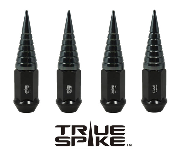 14x2.0 MM 101MM LONG 20MM WIDE SPIRAL SPIKES STEEL LUG NUTS ANODIZED ALUMINUM CAPS 04-14 FORD F150 RAPTOR TREMOR EXPEDITION // 20MM CAP DIAMETER 51MM CAP LENGTH PART # LGC036