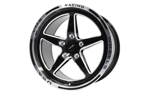 STREET DRAG RACE V-STAR REAR WHEEL 17x10 5X114.3 54 OFFSET FOR 2005-2023 S197 & S550 FORD MUSTANG INCLUDING THE GT WITH PP BREMBO BRAKES 2024 S650 NON PP DARKHORSE BLACK OR POLISHED // PART # VWST013 VWST027