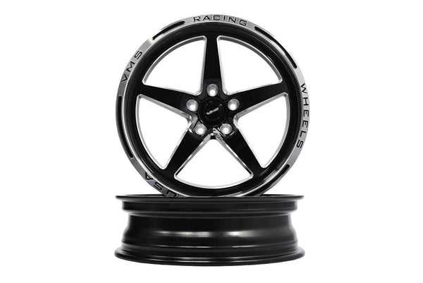 STREET DRAG RACE FRONT & REAR DRAG PACK V-STAR WHEELS 17x10 (30 OFFSET) & 18X5 5X115 (-30 OFFSET) FOR 2006-2020 DODGE CHARGER, CHALLENGER, DEMON INCLUDING SRT 392 & HELLCAT // PART # VWST031 & 032, VWST033 & 034, VWST100 & 101