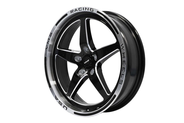 STREET DRAG RACE FRONT V-STAR WHEEL 18X5 5X114.3 -12 OFFSET (2.5" BACKSPACING) FOR 2005-2014 S197 (NO BREMBOS) & S550 FORD MUSTANG INCLUDING THE GT WITH PP BREMBO BRAKES 2024 S650 NON PP & DARKHORSE BLACK OR POLSHED // PART # VWST014, VWST028 or VWST097
