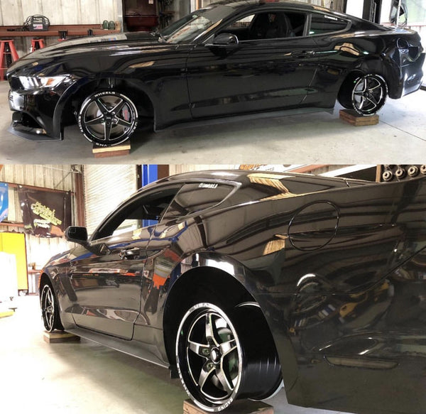 STREET DRAG RACE FRONT V-STAR WHEEL 18X5 5X114.3 -12 OFFSET (2.5" BACKSPACING) FOR 2005-2014 S197 (NO BREMBOS) & S550 FORD MUSTANG INCLUDING THE GT WITH PP BREMBO BRAKES 2024 S650 NON PP & DARKHORSE BLACK OR POLSHED // PART # VWST014, VWST028 or VWST097