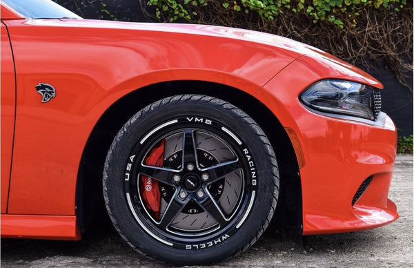 STREET DRAG RACE FRONT & REAR DRAG PACK V-STAR WHEELS 17x10 (30 OFFSET) & 18X5 5X115 (-30 OFFSET) FOR 2006-2020 DODGE CHARGER, CHALLENGER, DEMON INCLUDING SRT 392 & HELLCAT // PART # VWST031 & 032, VWST033 & 034, VWST100 & 101