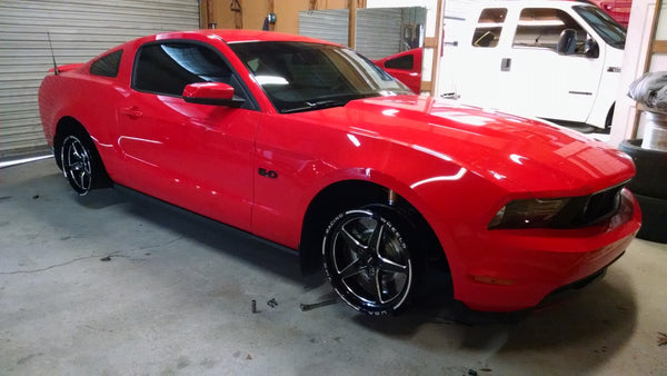 STREET DRAG RACE V-STAR REAR WHEEL 17x10 5X114.3 54 OFFSET FOR 2005-2023 S197 & S550 FORD MUSTANG INCLUDING THE GT WITH PP BREMBO BRAKES 2024 S650 NON PP DARKHORSE BLACK OR POLISHED // PART # VWST013 VWST027 VWST096