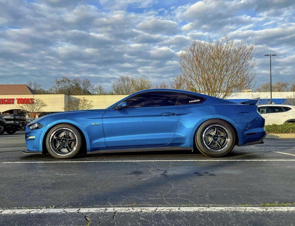 DRAG PACK STREET DRAG RACE V-STAR WHEELS 17x10 54 OFFSET & 18X5 5X114.3 -12 OFFSET 05-14 S197 (NO BREMBO) & S550 MUSTANG INCLUDING THE GT WITH PP BREMBO BRAKES 2024 S650 NON PP & DARKHORSE BLACK OR POLSHED // PART # VWST013 & 14, VWST027 & 28 VWST096 & 97