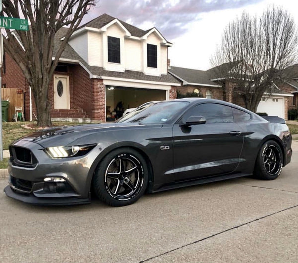 STREET DRAG RACE FRONT V-STAR WHEEL 18X5 5X114.3 -12 OFFSET (2.5" BACKSPACING) FOR 2005-2014 S197 (NO BREMBOS) & S550 FORD MUSTANG INCLUDING THE GT WITH PP BREMBO BRAKES 2024 S650 NON PP & DARKHORSE BLACK OR POLSHED // PART # VWST014, VWST028 or VWST097