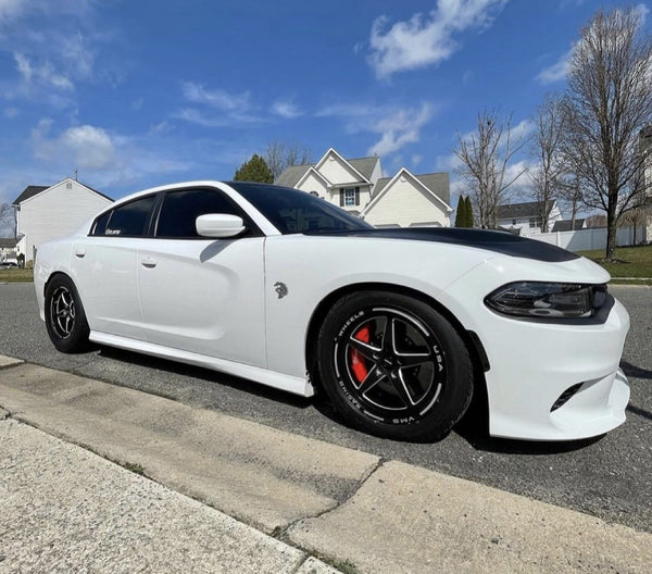 STREET DRAG RACE FRONT & REAR DRAG PACK V-STAR WHEELS 17x10 (30 OFFSET) & 18X5 5X115 (-30 OFFSET) FOR 2006-2020 DODGE CHARGER, CHALLENGER, DEMON INCLUDING SRT 392 & HELLCAT // PART # VWST031 & 032, VWST033 & 034, VWST100 & 101