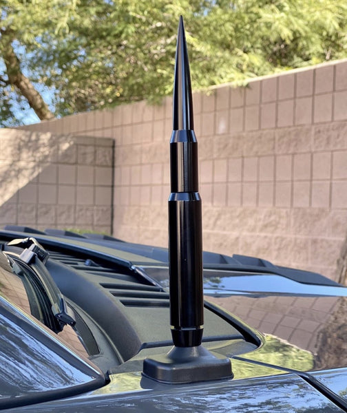 2 PIECE PENETRATOR™ FAT BULLET ANTENNA KIT BILLET ALUMINUM 9" INCHES LONG ANTI-THEFT AND RECEPTION BOOSTER // PART # SA115 and SA116