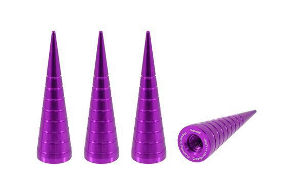SPIRAL SPIKE LUG NUT CAPS CNC MACHINED BILLET ALUMINUM, MANY FINISHES TO CHOOSE FROM // DIAMETER: 20MM LENGTH: 73MM PART # LGC033