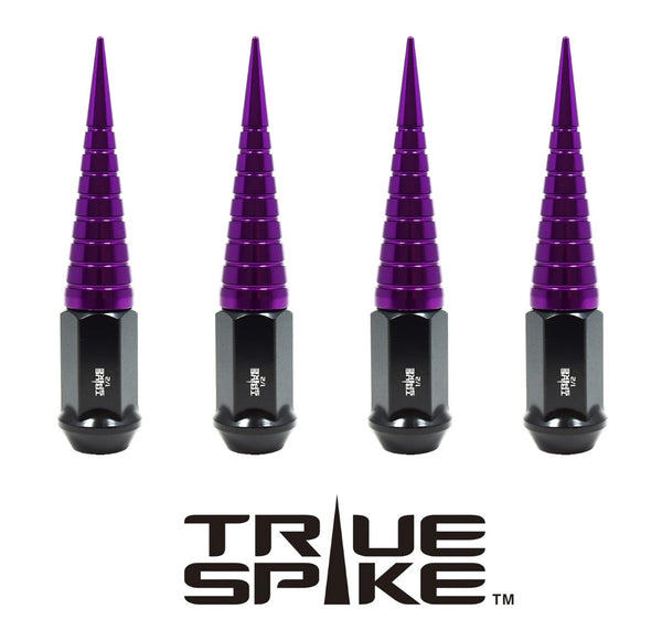 12x1.5 MM 112MM LONG 20MM WIDE SPIRAL SPIKES STEEL LUG NUTS ANODIZED ALUMINUM CAPS // 20MM CAP DIAMETER 73MM CAP LENGTH PART # LGC033