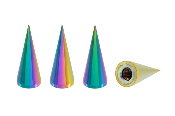 SPIKE LUG NUT CAPS CNC MACHINED BILLET ALUMINUM, MANY FINISHES TO CHOOSE FROM // DIAMETER: 20MM LENGTH: 51MM PART # LGC035
