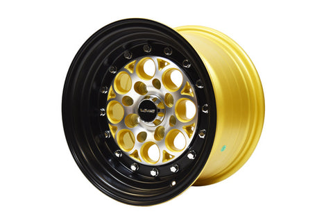 FRONT DRAG RACE REVOLVER WHEEL 13X8 4X100/ 4X114 20 OFFSET GREAT FOR HONDA CIVIC CRX ACURA INTEGRA AVAILABLE IN BLACK OR GOLD MILLING // PART # VWRE004 VWRE005
