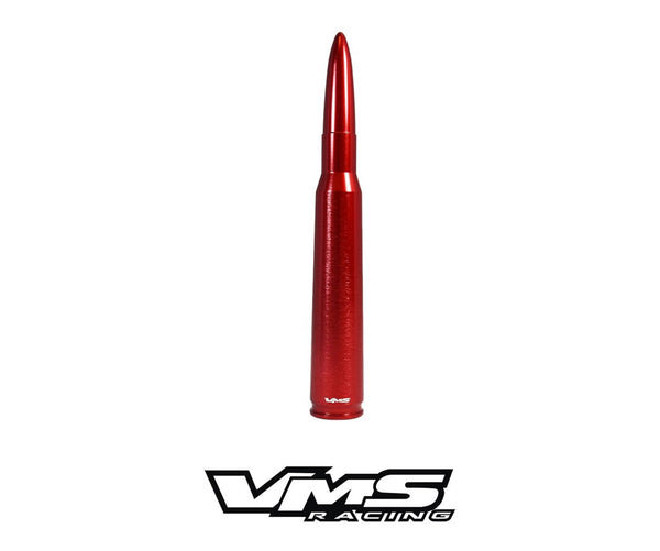 1 PIECE 50 CALIBER CAL BULLET STYLE ALUMINUM SHORT ANTENNA KIT ANODIZED RED 5.5" INCHES LONG // PART # SA033AR