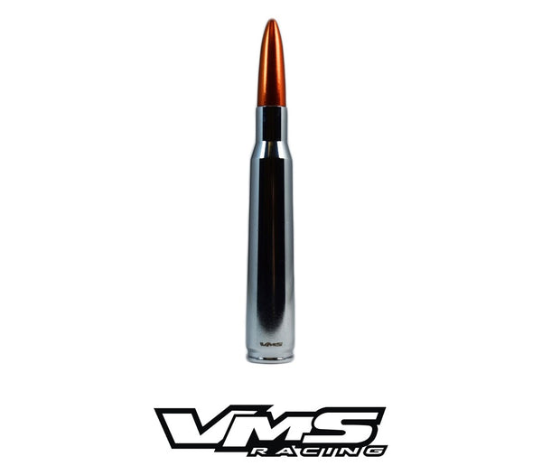 VMS Racing 50 Cal Bullet Antenna - Chrome Gold Tip For Chevy Silverado 2007-2019