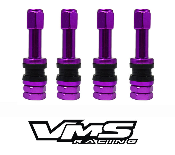 BOLT-ON ANODIZED ALUMINUM AIR TIRE RIM WHEEL 4 PIECE VALVE STEM KIT AVAILABLE IN MANY COLORS 32MM (1.25 INCHES) LONG FOR 11.5MM (.453) DIAMETER HOLE TR413 SIZE // PART # WVC001