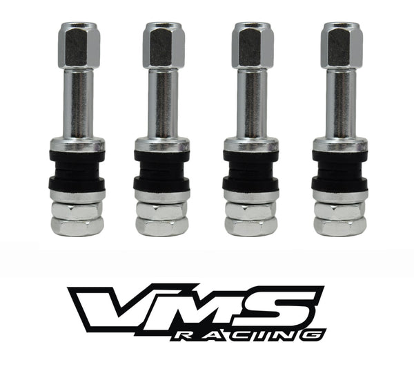 BOLT-ON ANODIZED ALUMINUM AIR TIRE RIM WHEEL 4 PIECE VALVE STEM KIT AVAILABLE IN MANY COLORS 32MM (1.25 INCHES) LONG FOR 11.5MM (.453) DIAMETER HOLE TR413 SIZE // PART # WVC001