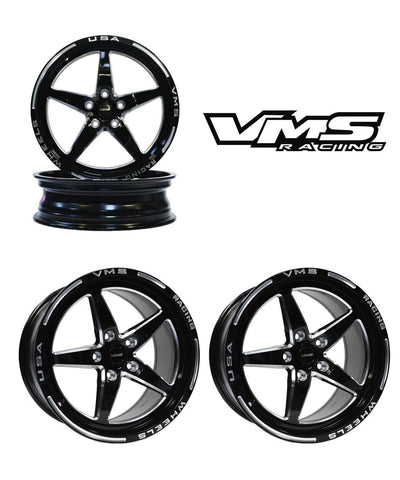 DRAG PACK STREET DRAG RACE V-STAR 17x10 44 OFFSET & 18x5 -25 OFFSET 5X120.7 10-23 GEN 5/6 CAMARO SS & V6, 08-09 PONTIAC G8 GT, 14-17 CHEVY SS,  08-14 CADILLAC CTS-V, 06-13 CORVETTE Z06 & GS BLACK OR POLISHED // PART# VWST015 & VWST016 or VWST029 & VWST030