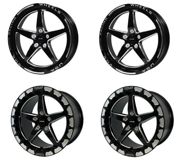 DRAG PACK BEADLOCK DRAG RACE V-STAR 17x10 +44 OFFSET (7.25" BACKSPACING) & 18x5 -25 OFFSET 5X120 10-23 GEN 5/6 CAMARO SS & V6, 08-09 PONTIAC G8 GT, 14-17 CHEVY SS,  08-14 CADILLAC CTS-V, 06-13 CORVETTE Z06 & GS // PART# VWST016 &  VWST081
