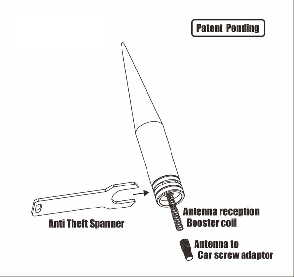 2 PIECE PENETRATOR™ FAT BULLET ANTENNA KIT BILLET ALUMINUM 9" INCHES LONG ANTI-THEFT AND RECEPTION BOOSTER // PART # SA115 and SA116