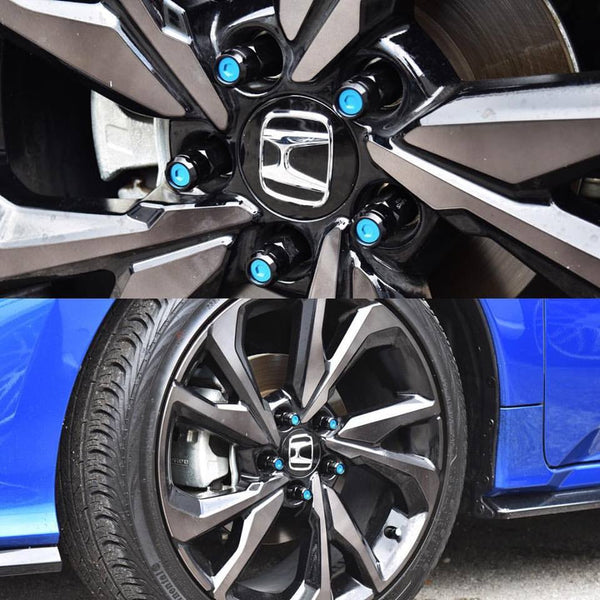 1/2-20 71MM LONG CNC MACHINED FORGED STEEL EXTENDED DUAL COLOR "TUNER STYLE" LUG NUTS WITH ANODIZED ALUMINUM CAP // CAP: 20MM DIAMETER 19MM HEIGHT PART NUMBER LGC012