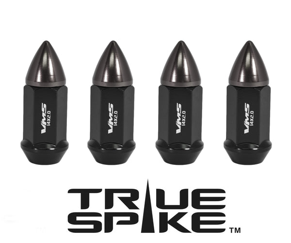 14x1.5 MM CARS ONLY!! NO TRUCKS!! 62MM LONG CNC MACHINED FORGED STEEL EXTENDED SPIKE SMALL BULLET LUG NUTS ANODIZED ALUMINUM CAP // 20MM DIAMETER 21MM HEIGHT PART # LGC010